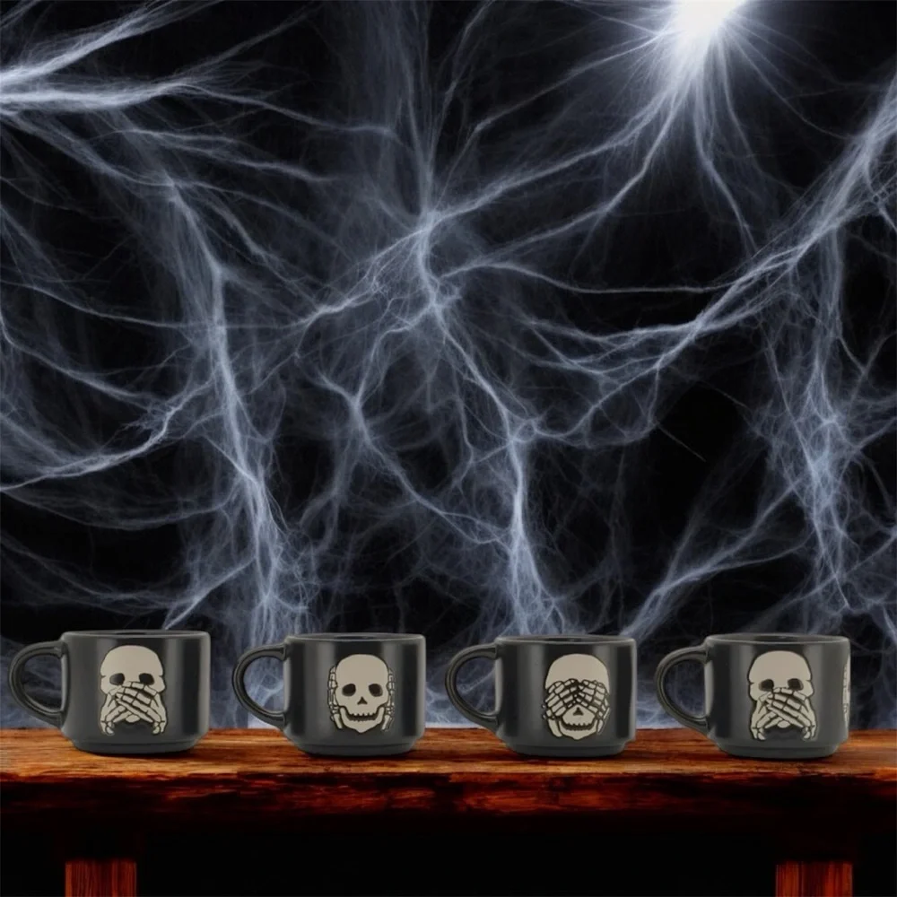 Small 4oz Skeleton Espresso Stackable Mug Set